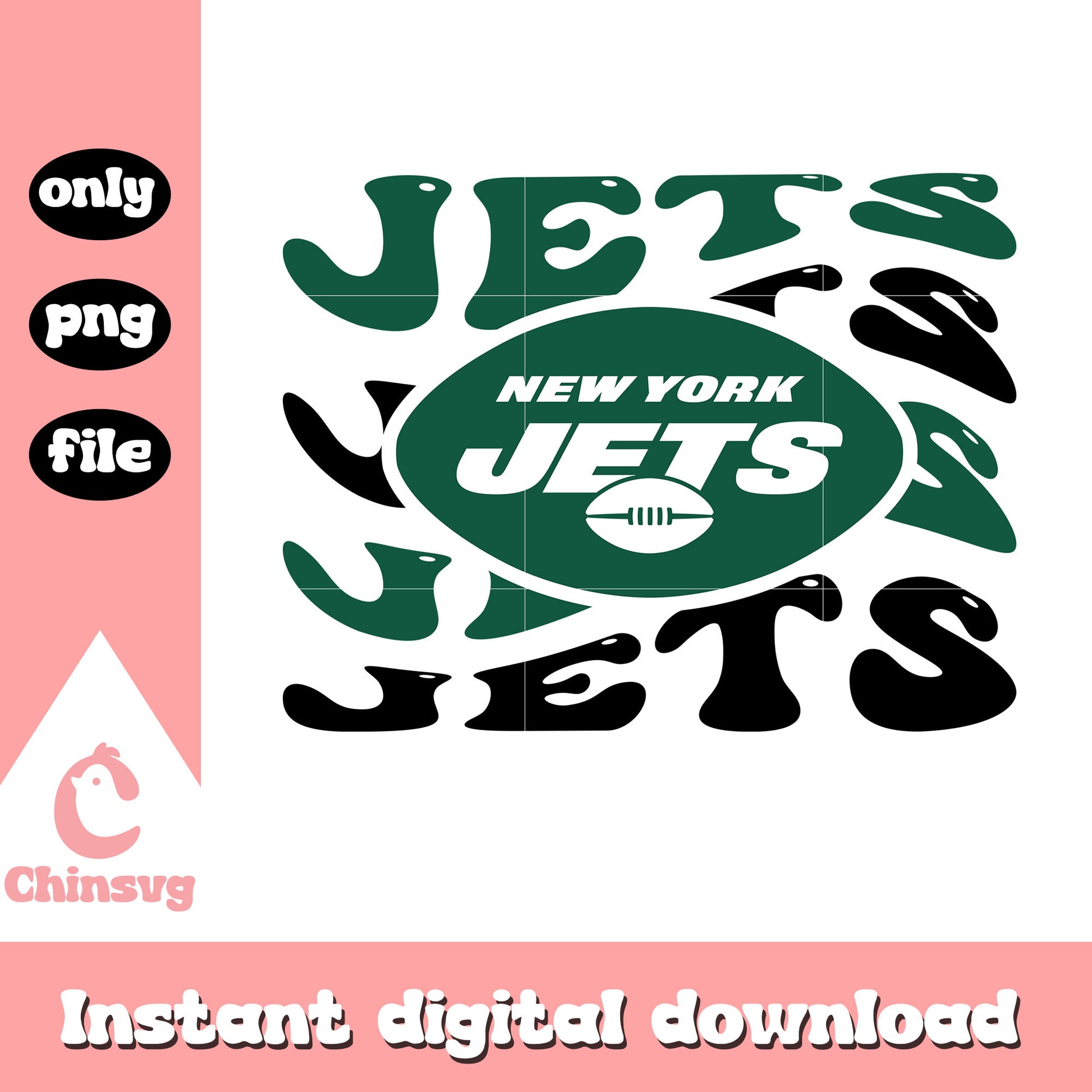 Yets nfl team logo design png, New York Jets football png