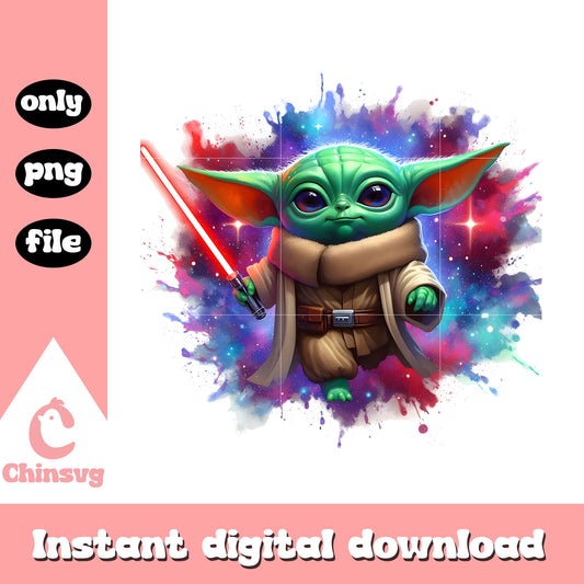Yoda galaxy design png, yoda character png, star wars png