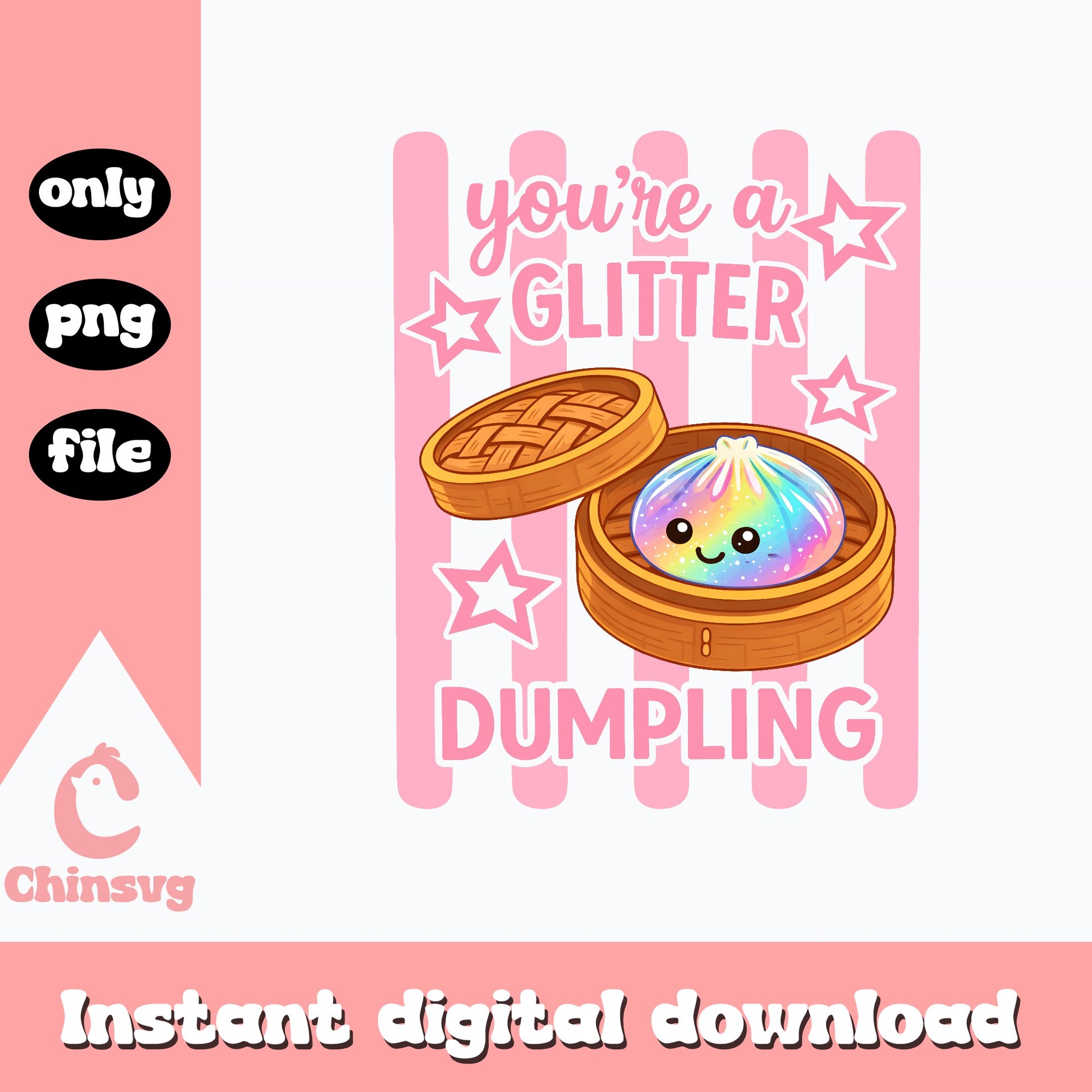 You're A Glitter Dumpling PNG, Kawaii Dumpling PNG, Cute Food PNG