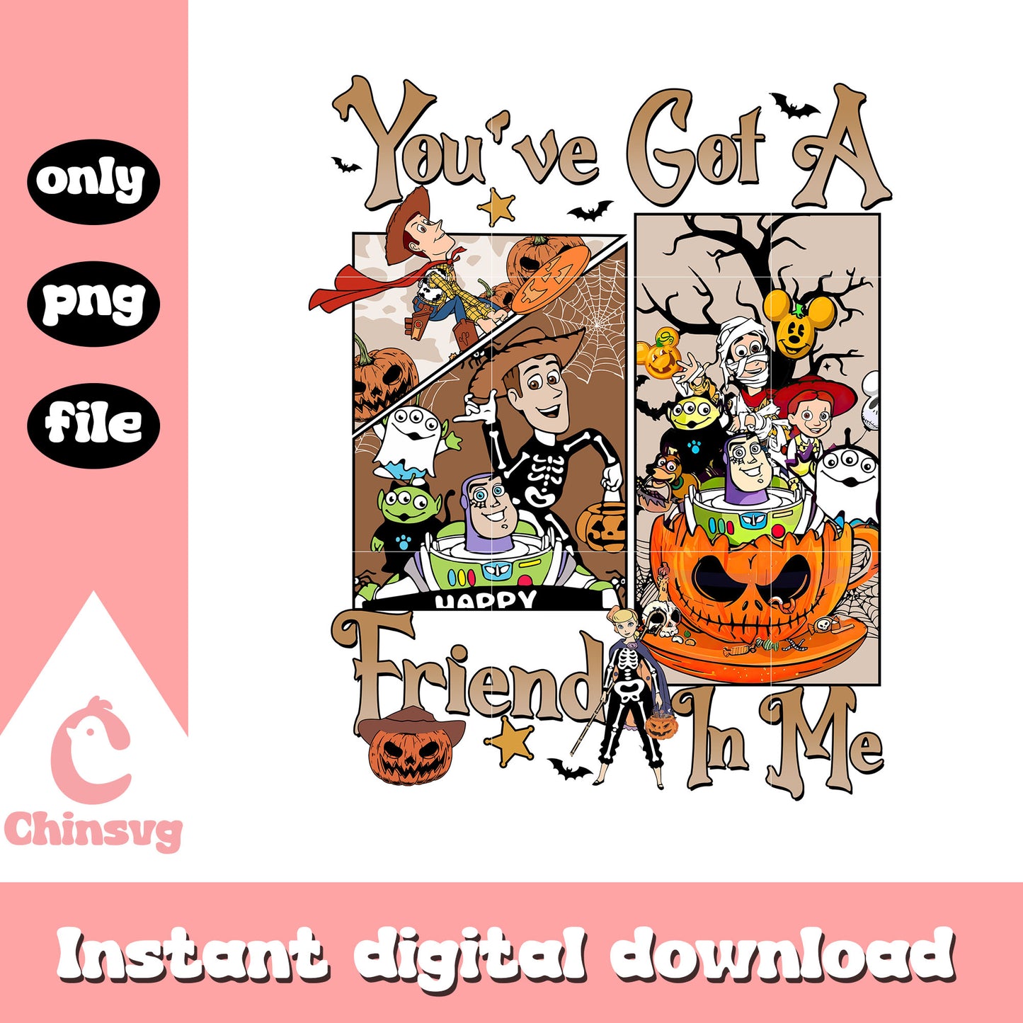 You've got a friend in me disney movie png, disney halloween png