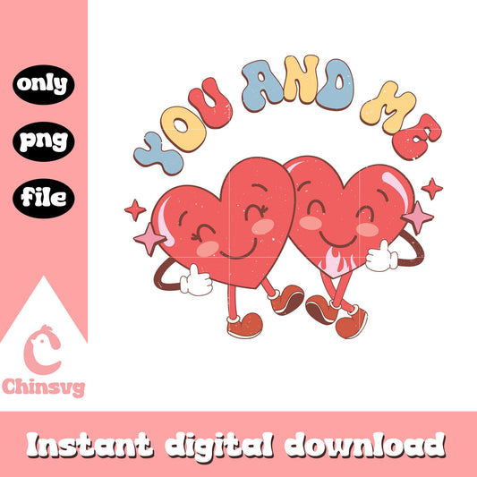You and me are soulmate png, valentines hearts png, soulmate png