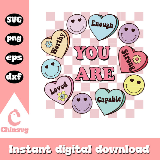 You are strong valentine heart svg, valentine hearts svg