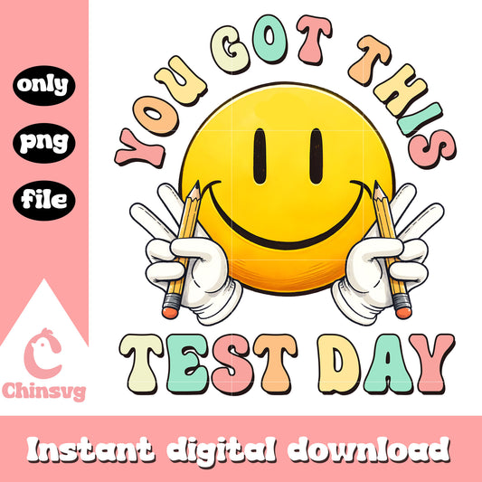 You got this test day smiley emoji png, good quotes png