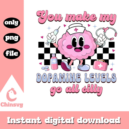 You make my dopamine levels go all silly png, Neurology valentine png