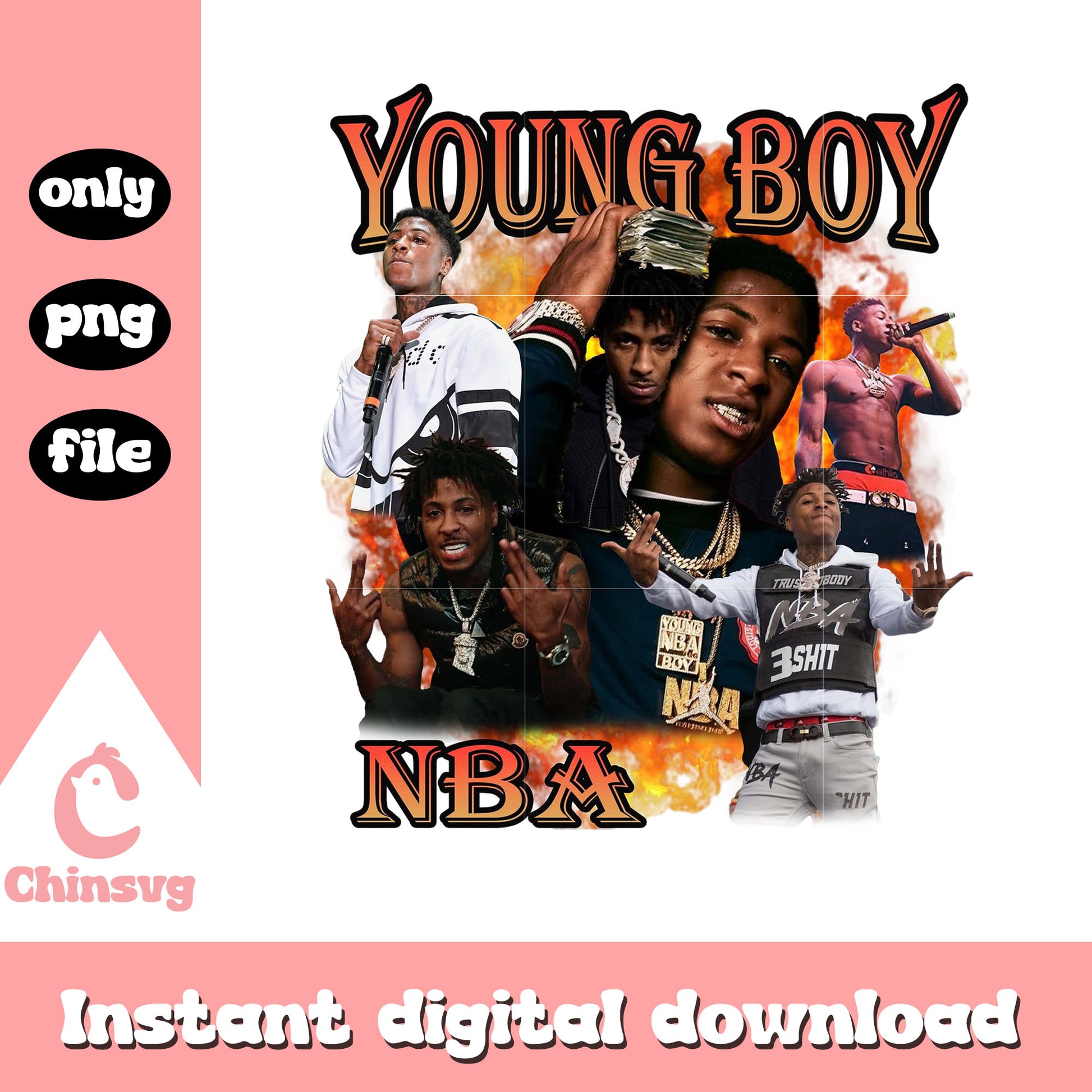 Youngboy nba fire design png, youngboy nba​ png, youngboy concert png
