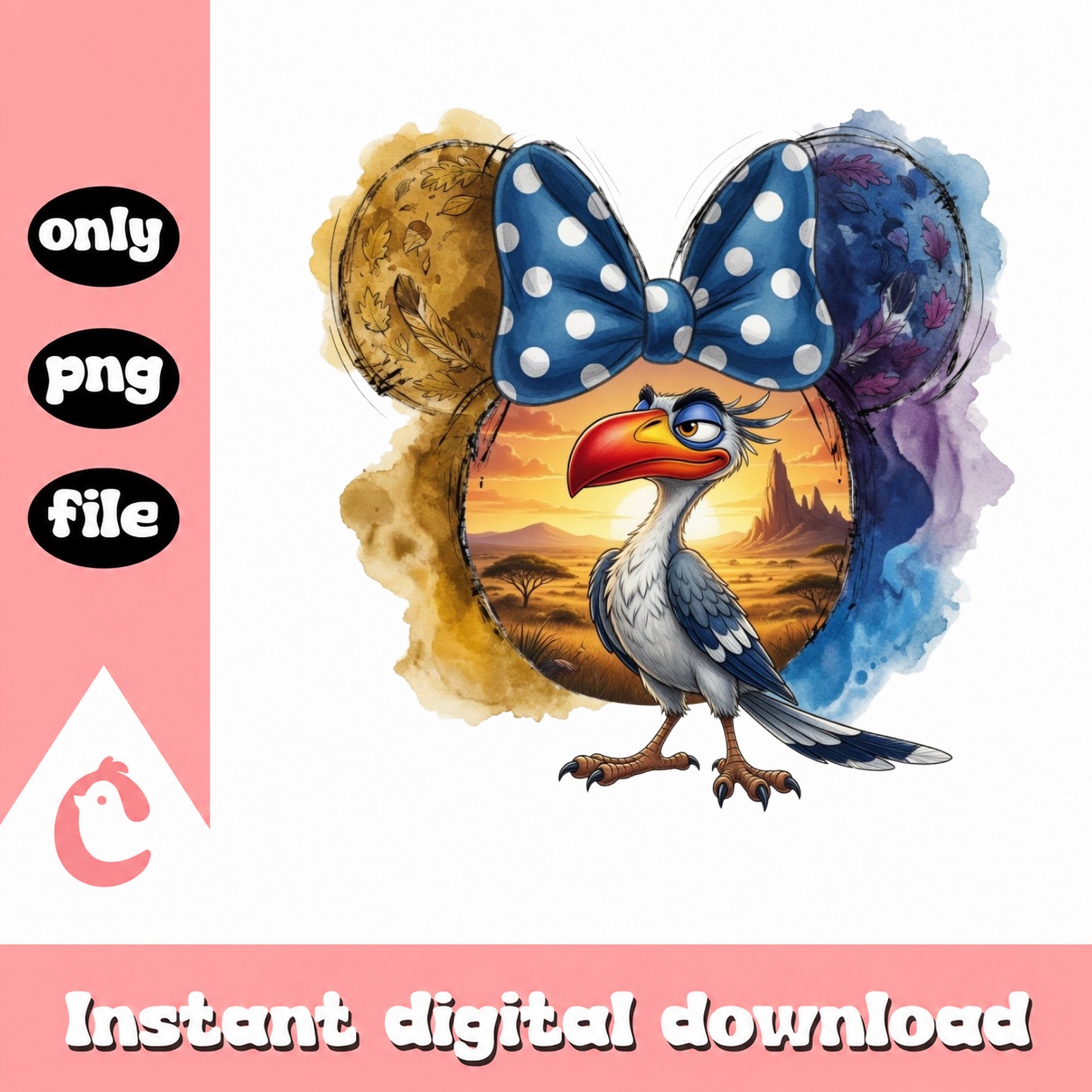 Zazu Lion King Mickey Ears PNG, Disney Lion King PNG, Zazu PNG