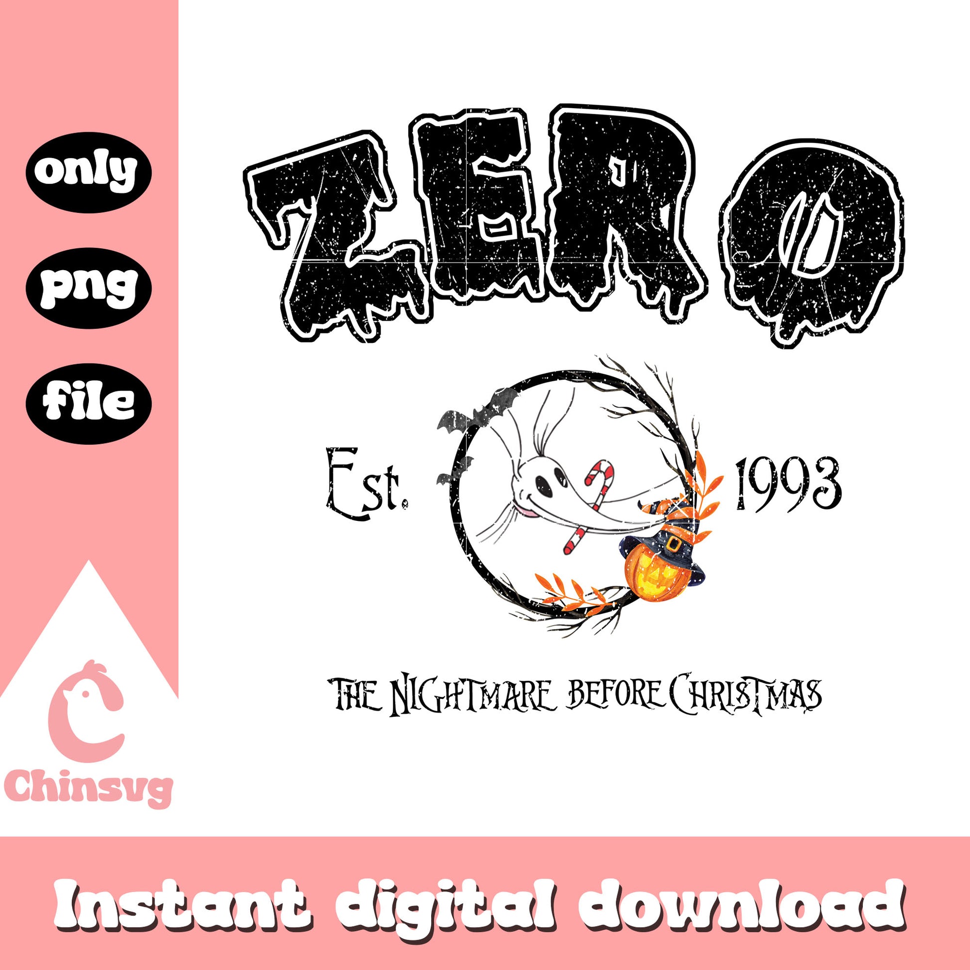 Zero est 1993 nightmare movie art png, night before christmas zero png