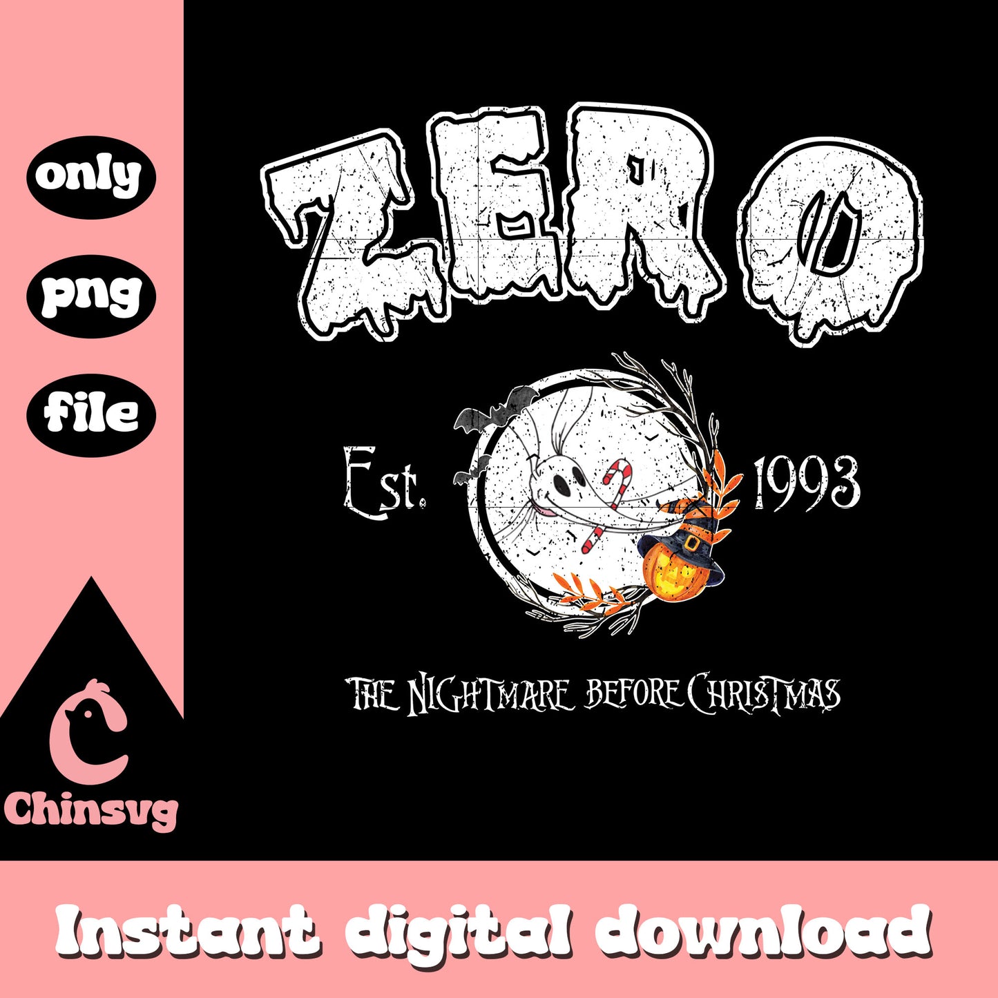 Zero est 1993 nightmare movie png, zero night before christmas png
