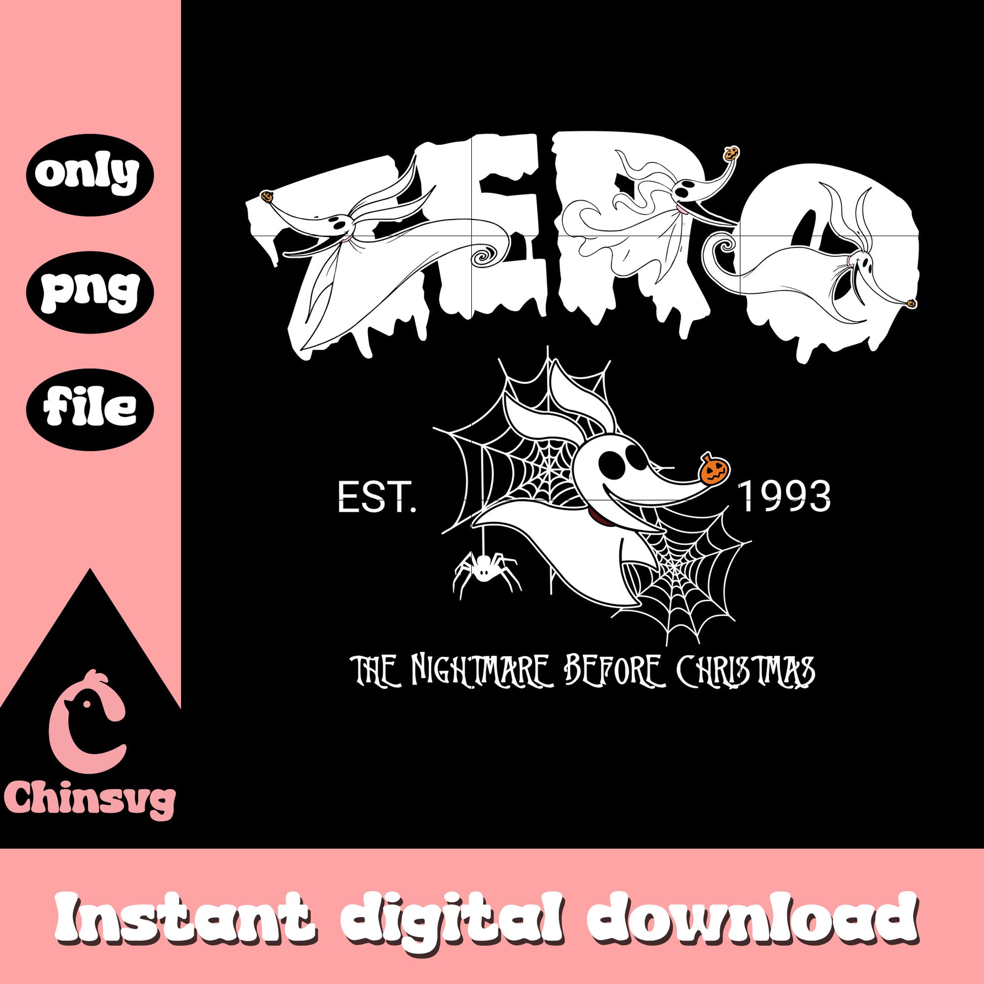 Zero face est 1993 nightmare art png, zero of nightmare before christmas png