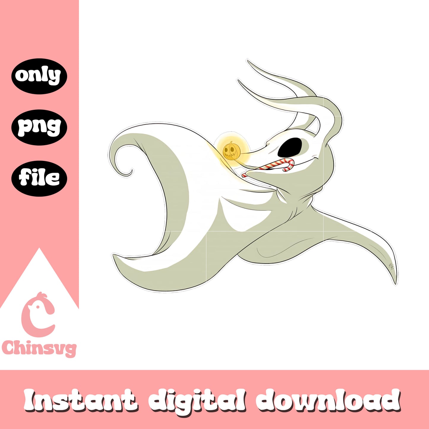 Zero painting clipart png, nightmare before christmas zero png