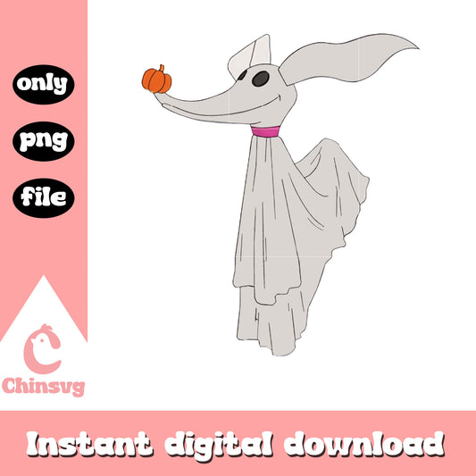 Zero painting design png, nightmare before christmas character png