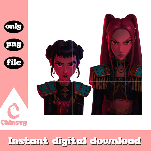 Zoey and mira huntrix evil design png, demon hunters png