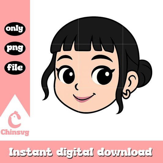 Zoey character face design png, huntrix zoey png, kpopmerch png