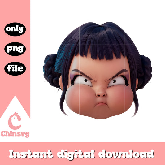 Zoey funny face design png, zoey kpop demon hunters png