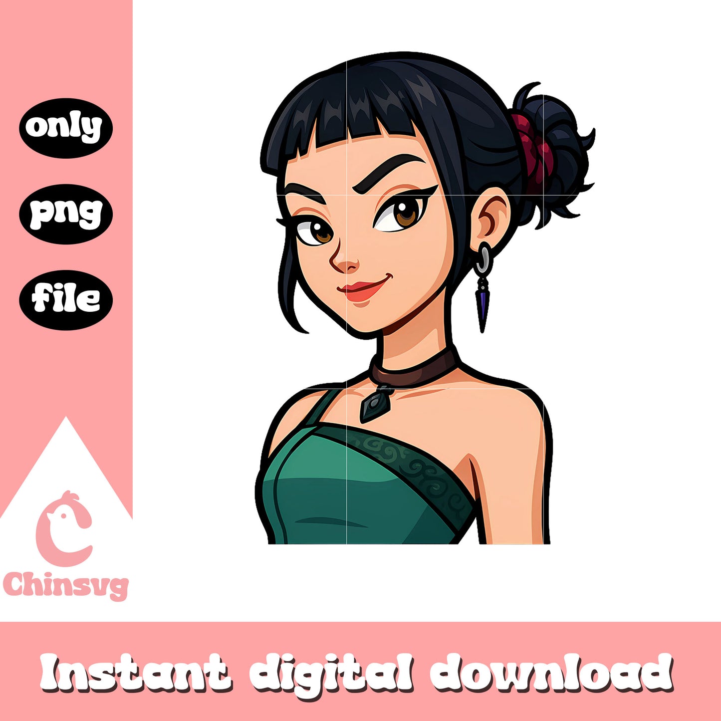 Zoey huntrix character svg, zoey kpop demon hunters svg