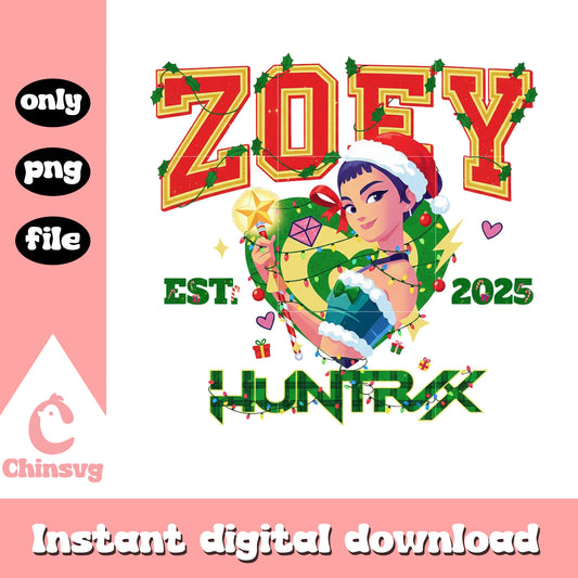 Zoey huntrix kpop est 2025 christmas png, zoey huntrix png