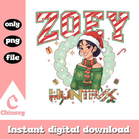 Zoey huntrix member on christmas day png, zoey huntrix png