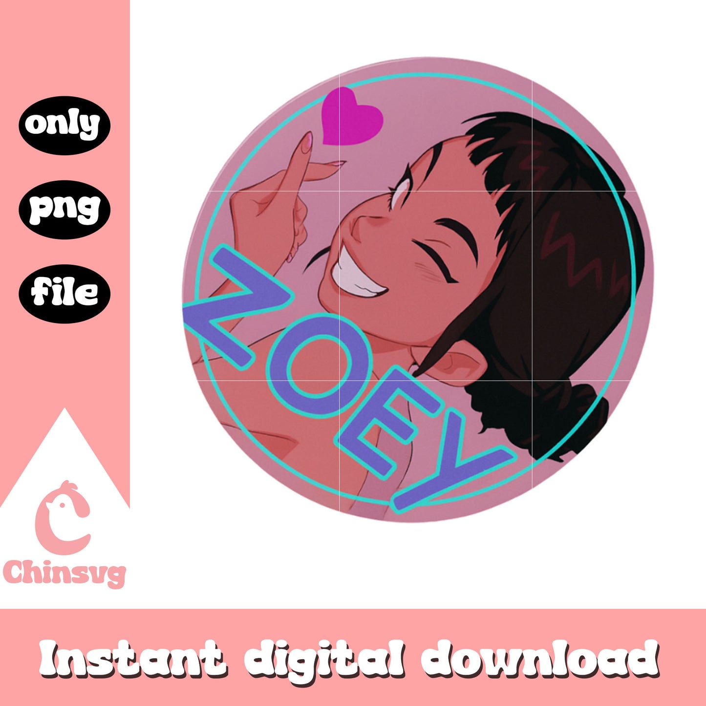 Zoey huntrix sticker design png, kpop demon hunters zoey png