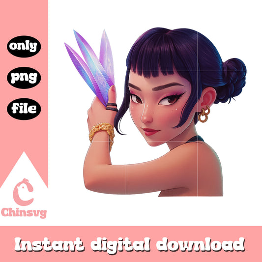 Zoey kpop fight design png, zoey kpop demon hunters png