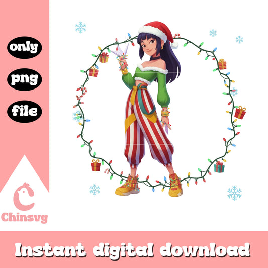 Zoey pose for christmas lights design png, huntrix zoey png