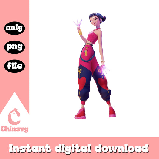 Zoey slay demon hunter png, kpop valentines cards​ png