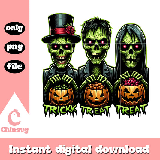Zombie halloween trick treat design png, halloween png
