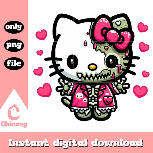 Zoombie x hello kitty costume png, horror movies png, halloween png