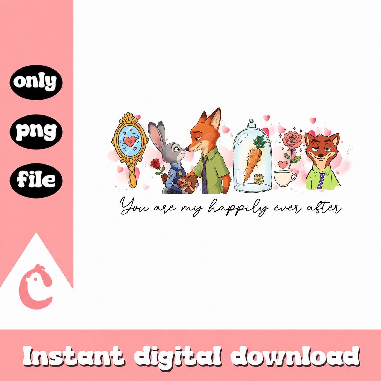 Zootopia Valentine PNG, Nick And Judy Happily Ever After, Disney PNG