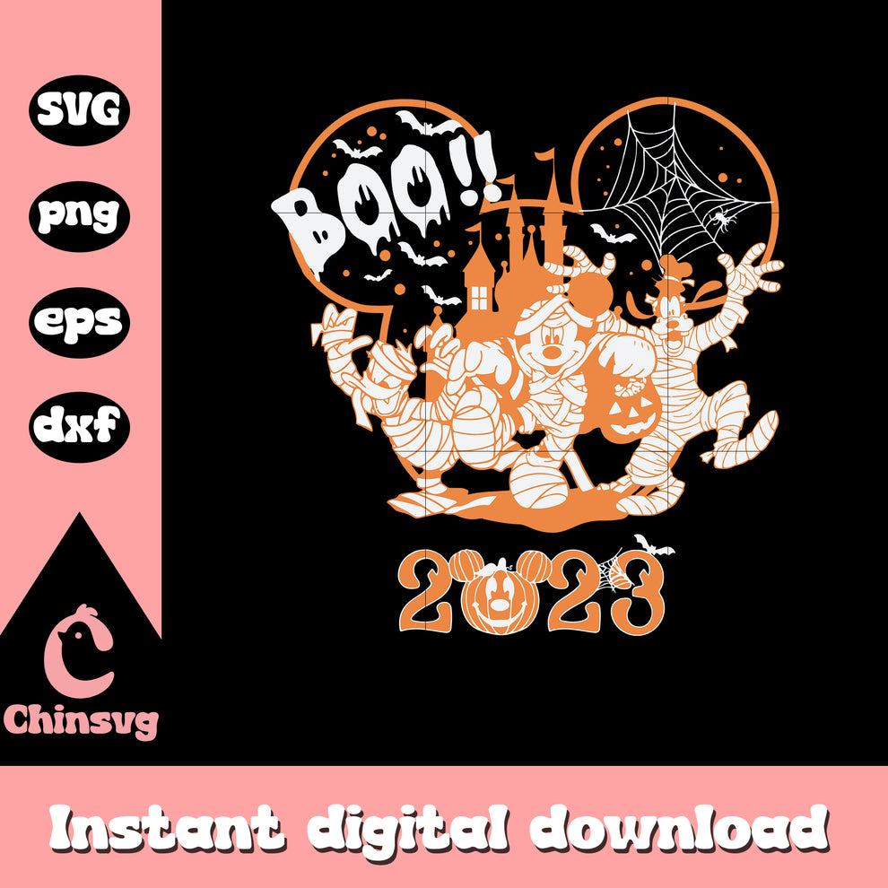 Mummy Boo Mickey friends mummy Boo 2023 halloween Svg, Instant download – Chinsvg