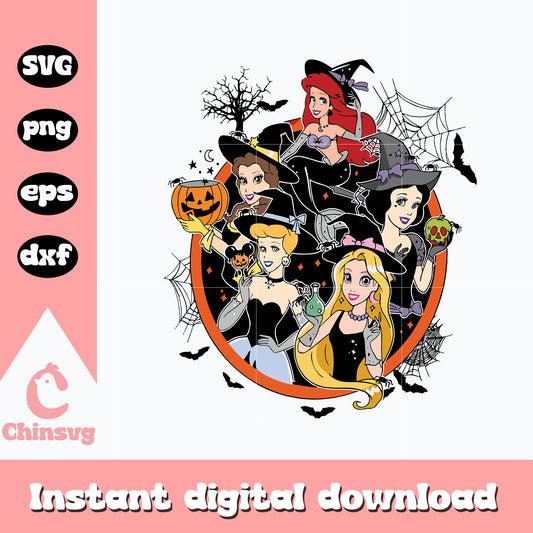Disney princess halloween svg, digital download