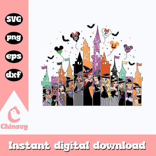 Disney princess castle svg, halloween svg
