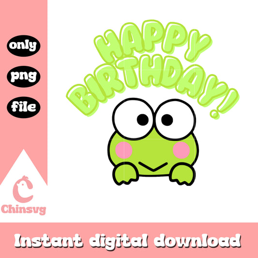 keroppi happy birthday png, happy birthday png, sanrio png