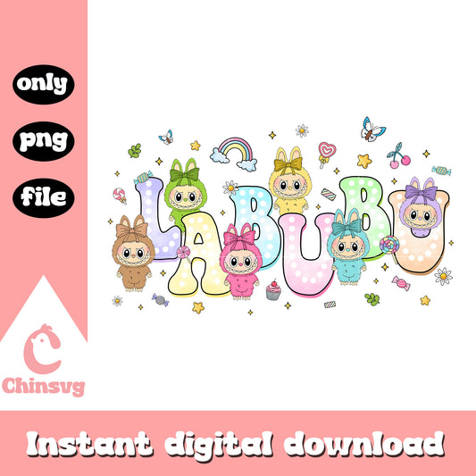 labubu dolls colors drawing design png, labubu pop mart png