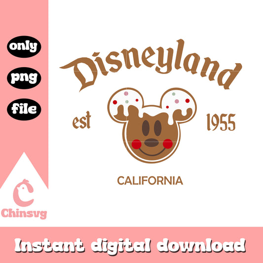 mickey head gingerbread christmas png, disneyland christmas​ png