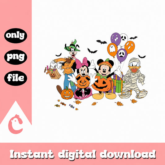 Disney Halloween SVG Bundle, Mickey Minnie Goofy, PNG File