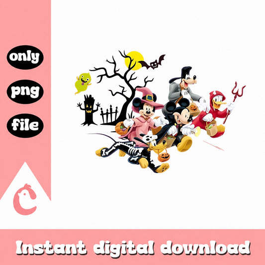 Mickey And Friends Halloween PNG, Disney Halloween PNG, Trick Or Treat PNG