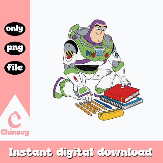 Buzz Lightyear Back To School PNG, Toy Story PNG, Disney PNG