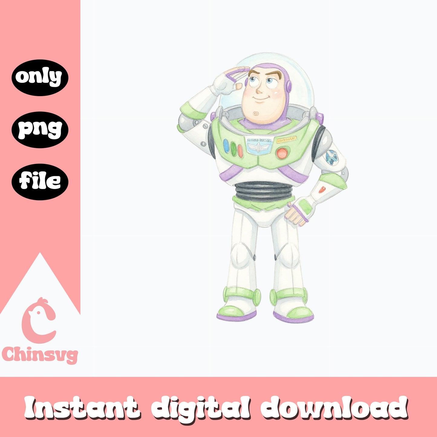 Buzz Lightyear Watercolor PNG, Toy Story PNG, Disney PNG