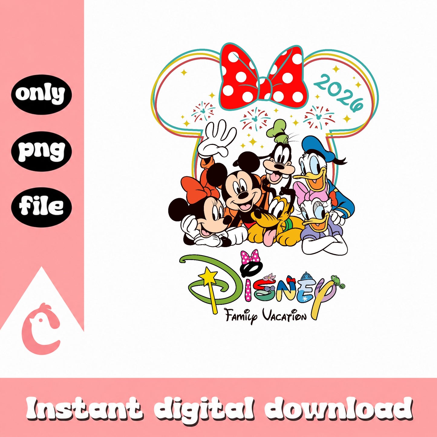 Disney Family Vacation 2026 PNG, Mickey And Friends PNG, Disney Trip PNG