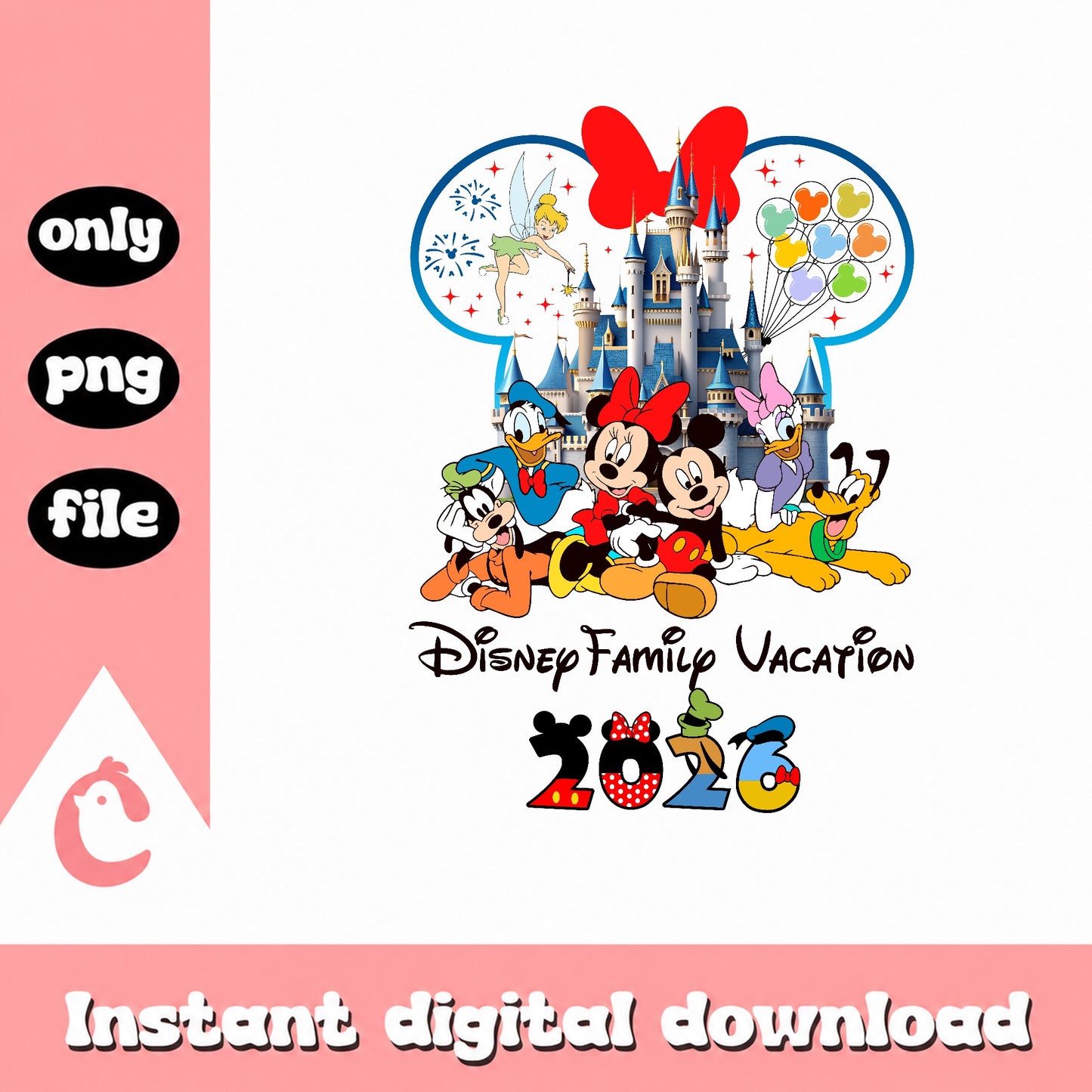 Disney Family Vacation 2026 PNG, Mickey And Friends PNG, Disney Trip PNG