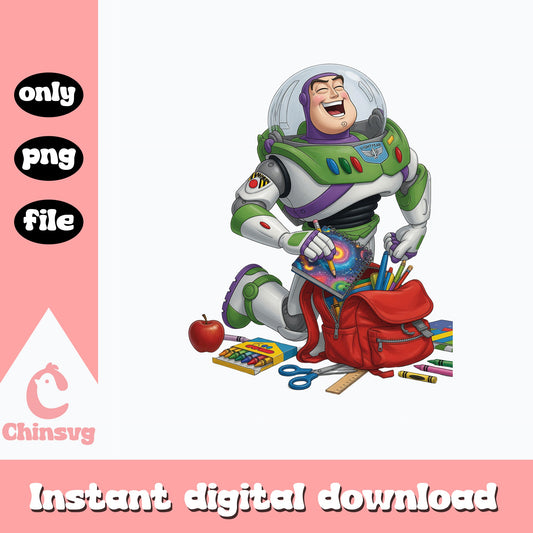 Buzz Lightyear Back To School PNG, Toy Story PNG, Disney PNG