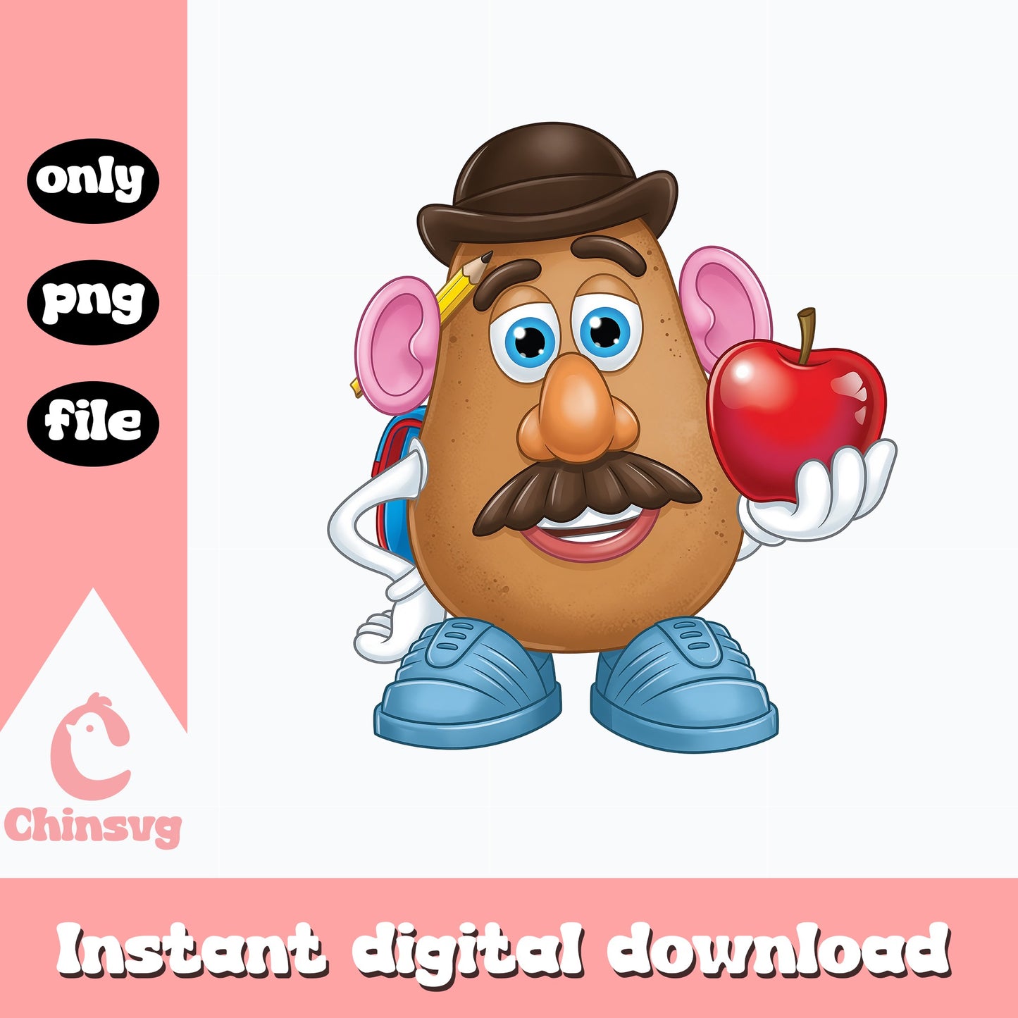 Mr Potato Head Back To School PNG, Toy Story PNG, Teacher PNG