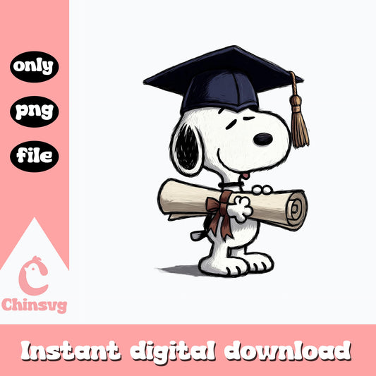 Snoopy Graduation PNG, Peanuts Graduate Diploma, Class Of 2025 PNG