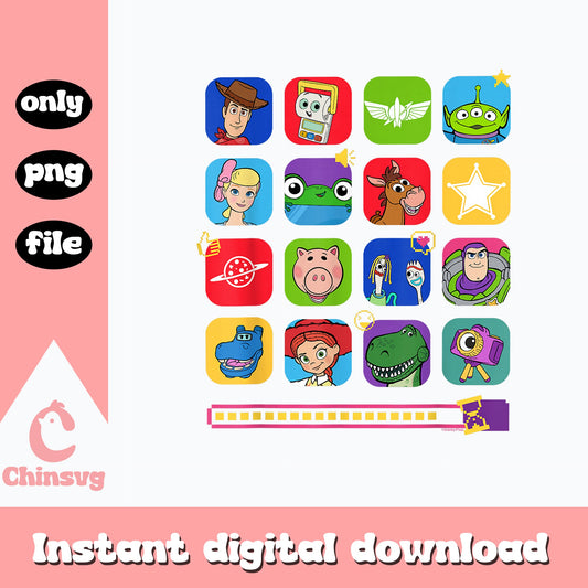 Toy Story Characters Bundle PNG, Disney Pixar PNG, Woody Buzz PNG