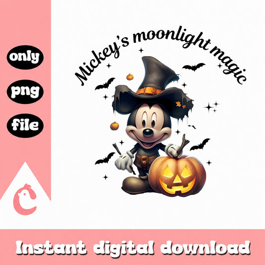 Mickey Mouse Halloween PNG, Disney Halloween PNG, Witch Pumpkin PNG