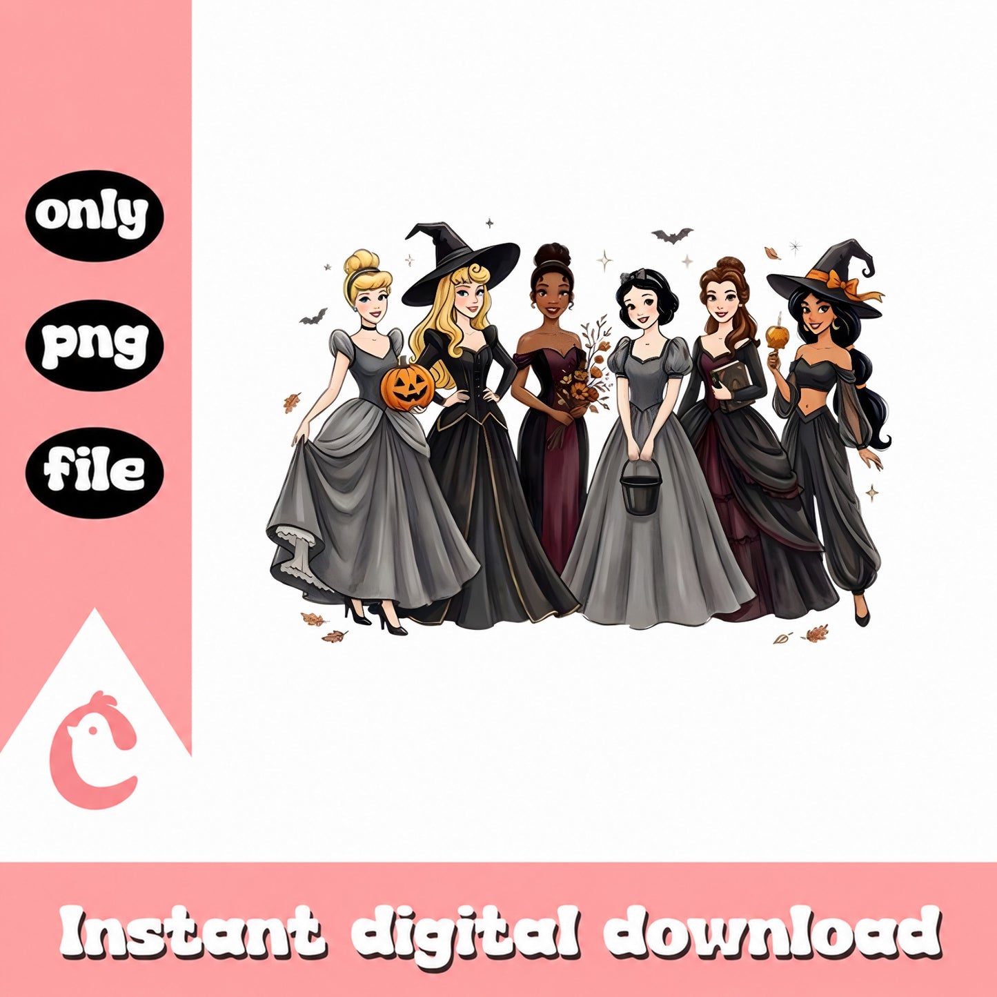Disney Princess Halloween PNG, Witch Costume Clipart, PNG File