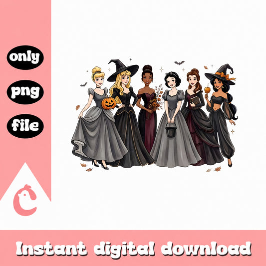 Disney Princess Halloween PNG, Witch Costume Clipart, PNG File