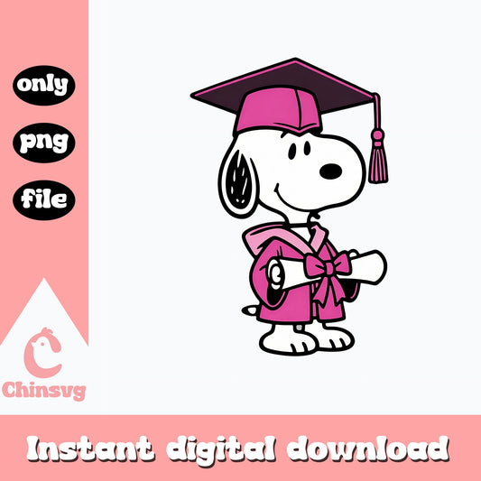 Snoopy Graduation PNG, Peanuts Graduate Pink, Grad PNG