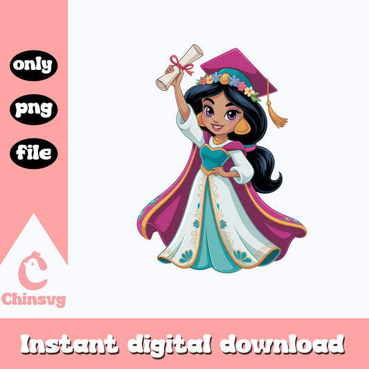 Princess Jasmine Graduation PNG, Disney Princess PNG, Grad PNG