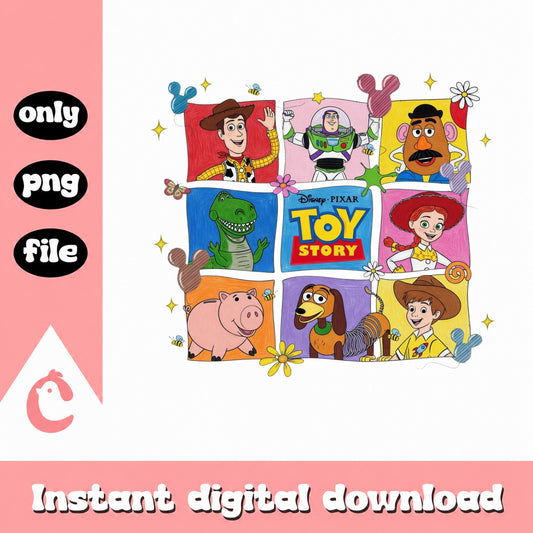 Toy Story Characters PNG, Disney Pixar PNG, Woody Buzz PNG